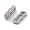 Brass Micro Pave Clear Cubic Zirconia Multi-Strands Links, Cadmium Free & Nickel Free & Lead Free, Spacer Bars, Wavy Oval, 3-Hole, Real Platinum Plated, 7x18.5x2.5mm, Hole: 1.4mm