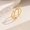 Classic Brass Micro Pave Clear Cubic Zirconia Finger Rings, Criss Cross Rings for Women, Letter, Gold, Letter W, US Size 6(16.5mm)