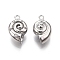 Brass Micro Pave Clear Cubic Zirconia Pendants, Nickel Free, Snail Charms, Real Platinum Plated, 15x9x5mm, Hole: 1.4mm