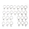 Dual-use Items, 304 Stainless Steel Finger Rings or Pendants Set, with Plastic Round Beads, Alphabet, Letter A~Z, White, Stainless Steel Color, US Size 7(17.3mm), 26pcs/set