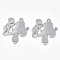 Non-Tarnish 201 Stainless Steel Links connectors, Laser Cut Links, for Mother's Day, Mother and Child, Stainless Steel Color, 23x18.5x1mm, Hole: 1.4mm