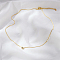 Simple Stainless Steel Pave Clear Cubic Zirconia Flat Round Pendant Necklaces for Women Daily Wear, Real 18K Gold Plated, 17.72 inch(45cm)