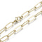 Brass Paperclip Chains, Drawn Elongated Cable Chains Necklace Making, with Lobster Claw Clasps, Light Gold, 17.71 inch(45cm) long, Link: 14x5.5mm, Jump Ring: 5x1mm