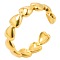 French Minimalist Heart Ring Adjustable Stainless Steel Open Cuff Rings for Women, Golden
