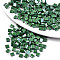 2-Hole Glass Seed Beads, Opaque Colours Lustered, Rectangle, Green, 5x4.5~5.5x2~2.5mm, Hole: 0.5~0.8mm, about 1180pcs/bag
