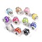 Brass Beads, Cadmium Free & Lead Free, with Rhinestone & Resin, Platinum, Mixed Color, 14.5x13.5mm, Hole: 3.5mm