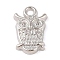 CCB Plastic Pendants, Owl, Platinum, 24x15x4mm, Hole: 2.5mm