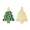 Christmas Alloy Enamel Pendants, Golden, Christmas Tree, 24x17x1mm, Hole: 1.5mm