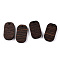 Natural Wenge Wood Pendants, Undyed, Oval Charms, Coconut Brown, 20.5x11.5x3.5mm, Hole: 2mm