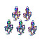 Rainbow Color Alloy Pendants, Cadmium Free & Lead Free, Squid, 31x17x4.5mm, Hole: 1.8mm