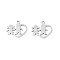 Non-Tarnish 201 Stainless Steel Pendants, Laser Cut, Human and Heart, Stainless Steel Color, 14x15.5x1mm, Hole: 1.4mm
