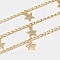 Soldered Brass Curb Chains, with Spool, Nickel Free, Real 18K Gold Plated, with Star Charms, 3.5x1.8x0.4mm, about 82.02 Feet(25m)/roll