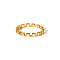 Elegant Minimalist Stainless Steel Ring for Women, Real 18K Gold Plated, US Size 8(18.1mm)