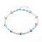 Polymer Clay Heishi Beaded Necklaces, with ABS Plastic Imitation Pearl Beads and 304 Stainless Steel Lobster Claw Clasps, Flower with Smiling Face, Colorful, 15.8 inch(40.2cm)