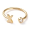 Brass Micro Pave Clear Cubic Zirconia Cuff Rings, Open Rings, Long-Lasting Plated, Real 18K Gold Plated, Letter.X, US Size 6, Inner Diameter: 17mm