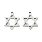 Non-Tarnish 201 Stainless Steel Pendants, Laser Cut, Star of David Charm, Stainless Steel Color, 19.5x15.5x1mm, Hole: 1.6mm