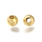 Rack Plating Brass Beads, Long-Lasting Plated, Lead Free & Cadmium Free, Round, Real 18K Gold Plated, 4x3.5mm, Hole: 1.5mm