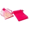 100Pcs Rectangle Organza DIY Craft Drawstring Bags, for Valentine Birthday Wedding Party Candy Wrapping, Deep Pink, 9x7cm