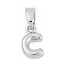 Brass Charms, Letter, Cadmium Free & Lead Free, Long-Lasting Plated, Rack Plating, Letter C, 9.5x6x2.5mm, Hole: 3x5mm