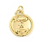 304 Stainless Steel Pendants Rhinestone Settings, Round with Constellations, Pisces, 20.5x17x3.5mm, Hole: 3.5x2mm, Fit for 0.9mm Rhinestone