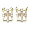 Brass Micro Pave Clear Cubic Zirconia Pendants, with Jump Ring, Nickel Free, Rectangle with Cross, Real 16K Gold Plated, 21x18x3mm, Jump Ring: 5x1mm, 3mm inner diameter