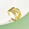 Brass Adjustable Cuff Rings, Cadmium Free & Nickel Free & Lead Free, for Unisex, Real 18K Gold Plated, 14mm, Inner Diameter: Adjustable