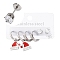 3 Pairs 3 Styles Christmas 304 Stainless Steel Hoop & Studs Earrings Set for Women, with Rhinestone & Cubic Zirconia, Stainless Steel Color, Hat, 13~20x2~12mm, 1 pair/style