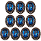 GORGECRAFT 10Pcs Whole Oval Cut Blue Zircon Rhinestone Vintage Copper Hollow Metal Shank Sewing Coat Buttons Cut Rhinestones for Uniforms Suits Blazer Coat Jacket, 25mm*20mm