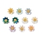 Resin Charms, Flower, with Alloy Pistil, Golden, 9x7mm, Hole: 1.6mm