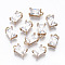 Brass Glass Rhinestone Pendants, Long-Lasting Plated, Cadmium Free & Lead Free, Rectangle, Light Gold, Crystal, 10x6x4.5mm, Hole: 1.4mm
