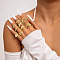 10Pcs Alloy Finger Rings Sets, Golden, Inner Diameter: 16~18mm