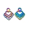 Ion Plating(IP) 304 Stainless Steel Pendants, Heart Charm, Rainbow Color, 16.5x13.5x1.5mm, Hole: 2.2mm
