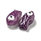 Handmade Transparent Glass Beads, Hand Drawn Beads, with Enamel, Fish, Purple, 21.5x11x8.5~10mm, Hole: 1.2~1.4mm