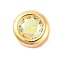 Rack Plating Flat Round Brass Micro Pave Cubic Zirconia Cabochons, Cadmium Free & Lead Free, Long-Lasting Plated, Real 18K Gold Plated, Light Yellow, 4x2mm