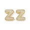 Brass Micro Pave Clear Cubic Zirconia Pendants, Cadmium Free & Nickel Free & Lead Free, Letter Z, 26x26.5x7mm, hole: 3.5x2mm
