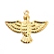 Rack Plating Brass Pendants, Long-Lasting Plated, Bird Charm, Golden, 20x25x1mm, Hole: 1.4mm