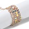 Transparent Electroplate Glass Beads Strands, AB Color Plated, Faceted, Flat Round, Tan, 4x4x2.5mm, Hole: 1.1mm, about 145~155pcs/strand, 20.08''~21.65''(51~55cm)