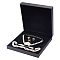 PU Leather Jewelry Set Storage Gift Box, Square, Black, 19x19x4.7cm