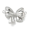 Brass Micro Pave Clear Cubic Zirconia Connector Charms, Cadmium Free & Nickel Free & Lead Free, Butterfly, Real Platinum Plated, 18.5x24x5mm, Hole: 1.5mm