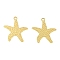 Ion Plating(IP) 304 Stainless Steel Pendants, Starfish Charm, Real 18K Gold Plated, 32x29x1.1mm, Hole: 2.2mm