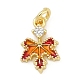 Латунный микропаве кубический цирконий с эмалевыми подвесками KK-G526-08G-1