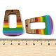 Подвески Pride на тему радуги из смолы и орехового дерева WOOD-K012-11B-3