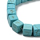 Окрашенные синтетические бирюзовые бусы нити G-G075-B02-01-4