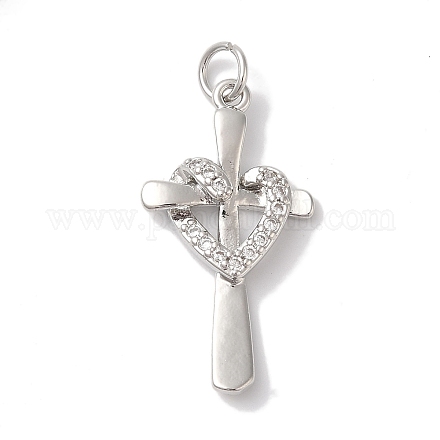 Подвески из латуни и прозрачного циркония с покрытием стойки KK-L216-055P-1