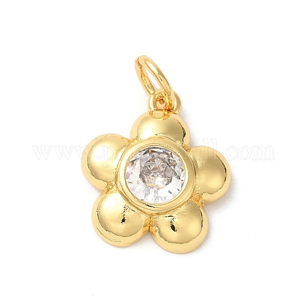 Подвески из латуни с покрытием из прозрачного кубического циркония KK-Z056-22G-1