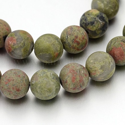 Матовые круглые натуральные пряди Unakite шарик G-J276-59-8mm-1