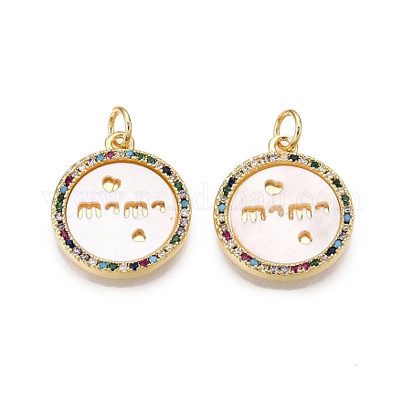 Латунные микропаве прозрачные подвески с фианитом KK-N254-206G-1