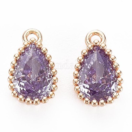 Подвески из латуни с инкрустацией кубическим цирконием X-KK-S356-771G-1