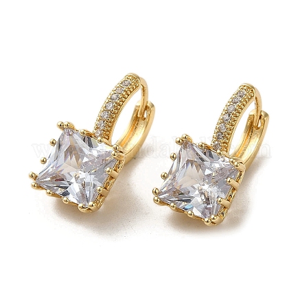 Серьги-кольца из золотой латуни с микропаве из циркония EJEW-C073-07B-G-1