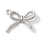Rack Plating Alloy Pendants, Cadmium Free & Nickel Free & Lead Free, Bowknot, Platinum, 17x14x3mm, Hole: 1.8mm